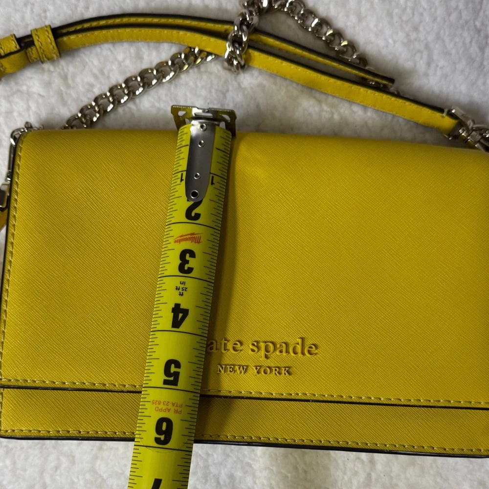 Kate Spade New York Yellow Saffiano Leather Chain‎ Crossbody Bag